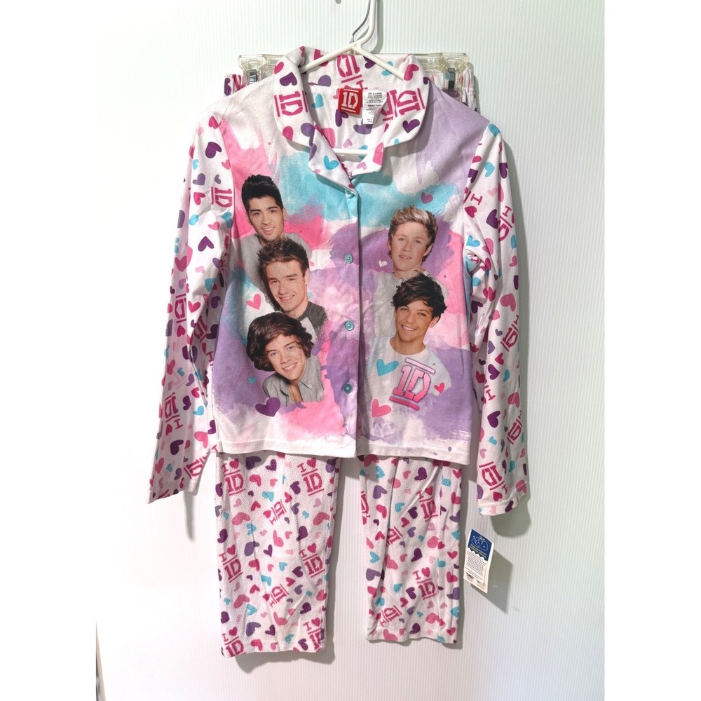 One Direction Pajama Set 1D Girls XL 14/16 NWT 2 Piece Button Front 2013 Pink